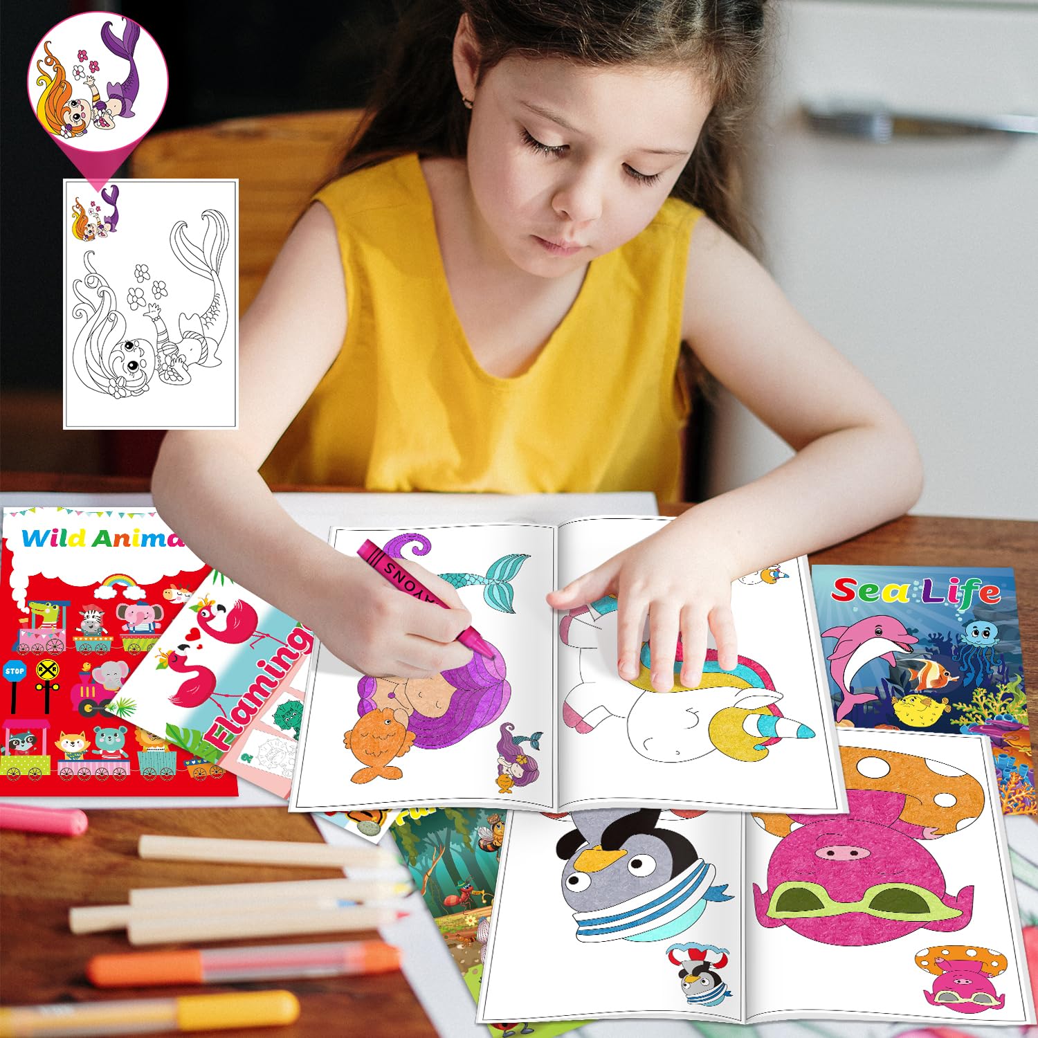 Kalysky color guides on pages help beginners stay inside lines.