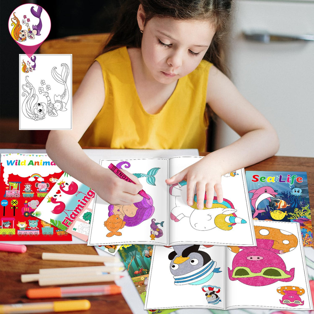 Kalysky color guides on pages help beginners stay inside lines.