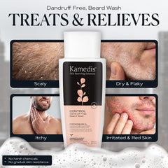 KAMEDIS Beard Wash natural Soapberry Extract enhances cleansing.