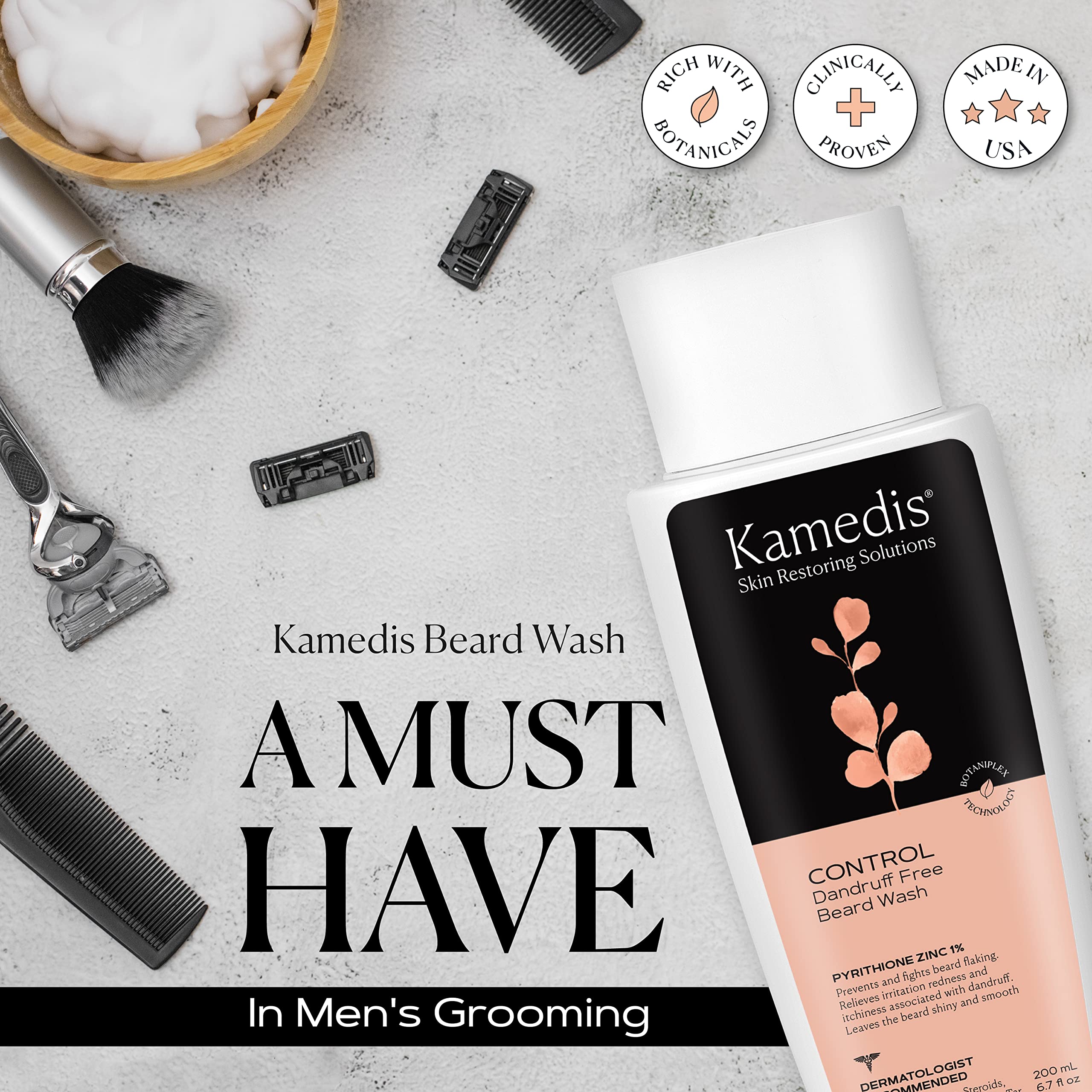KAMEDIS Beard Wash free from SLS parabens and dyes.