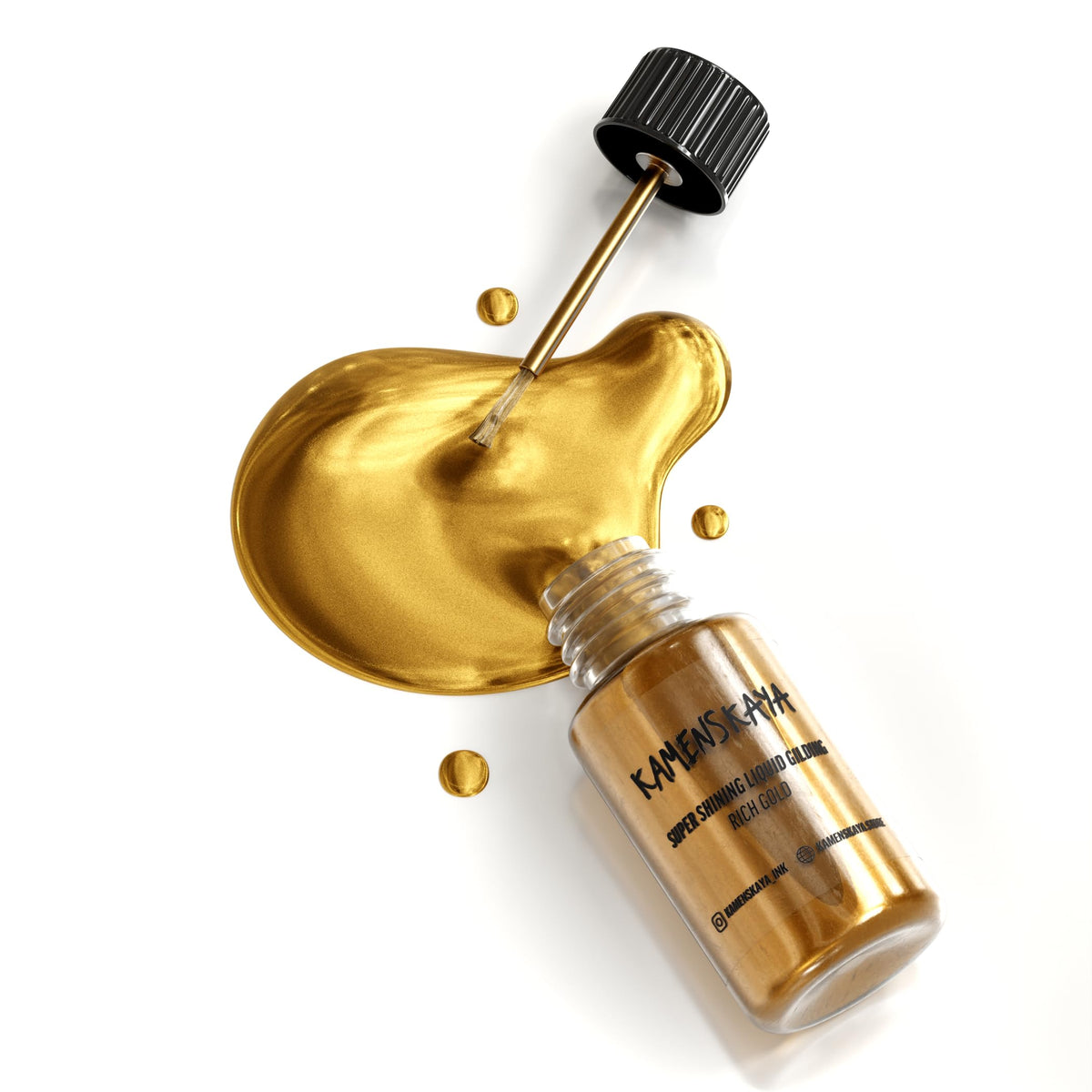 KAMENSKAYA Liquid Gold Leaf paint bottle for luxurious metallic accents.