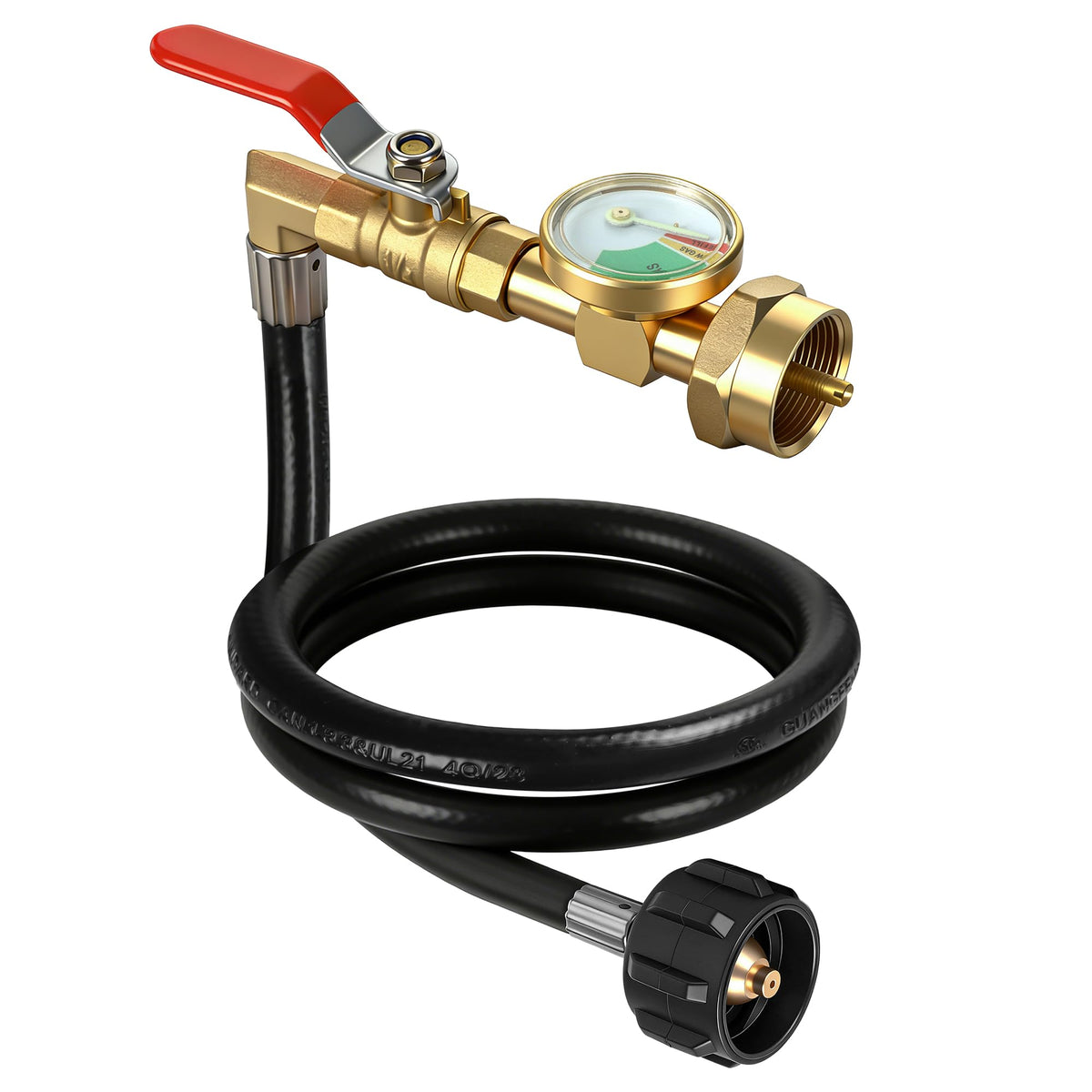 Kamnowal propane refill adapter connects 20lb to 1lb bottle for safe transfers.