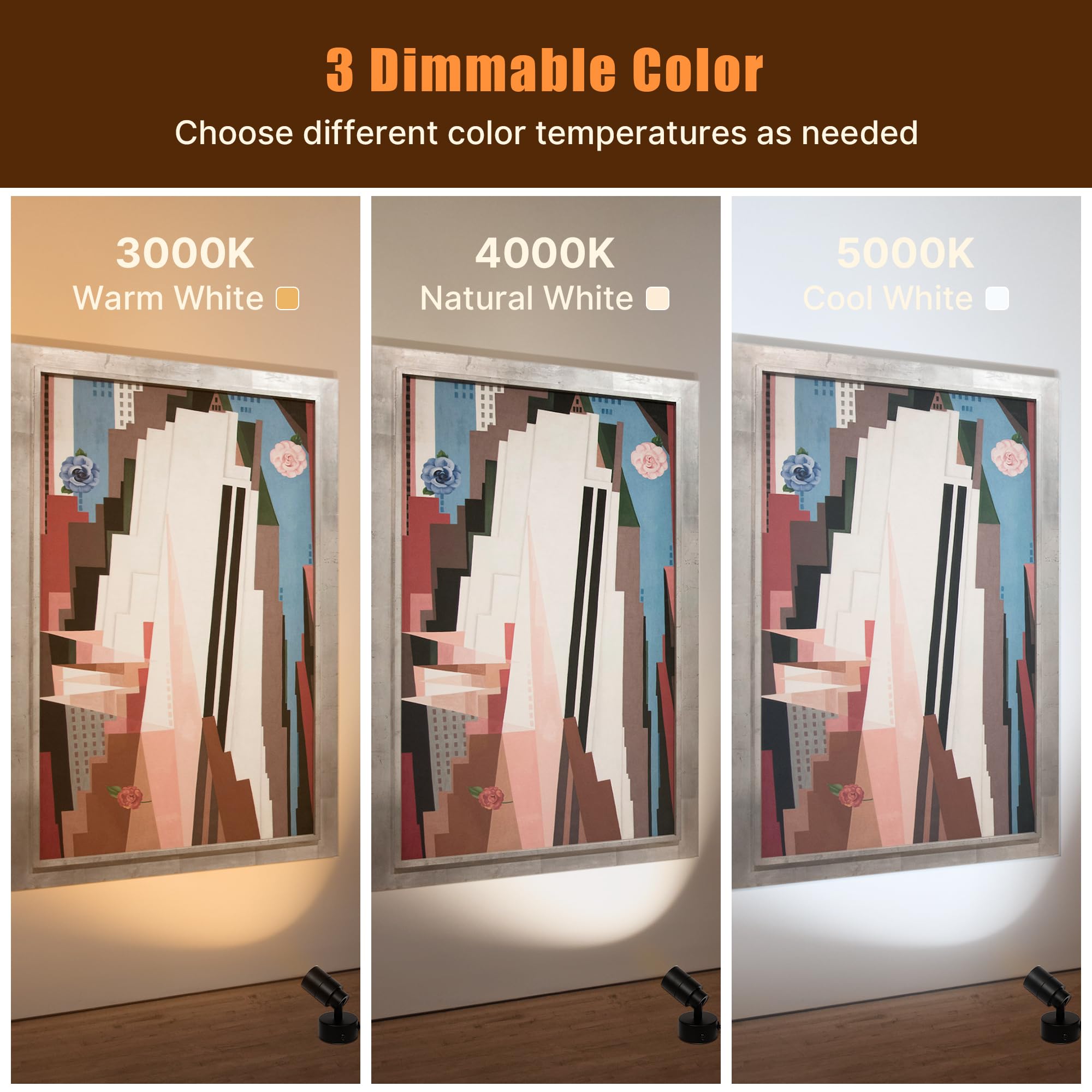 Kandicyar LED spotlight sculpture: sculptural pieces receive focused accent.