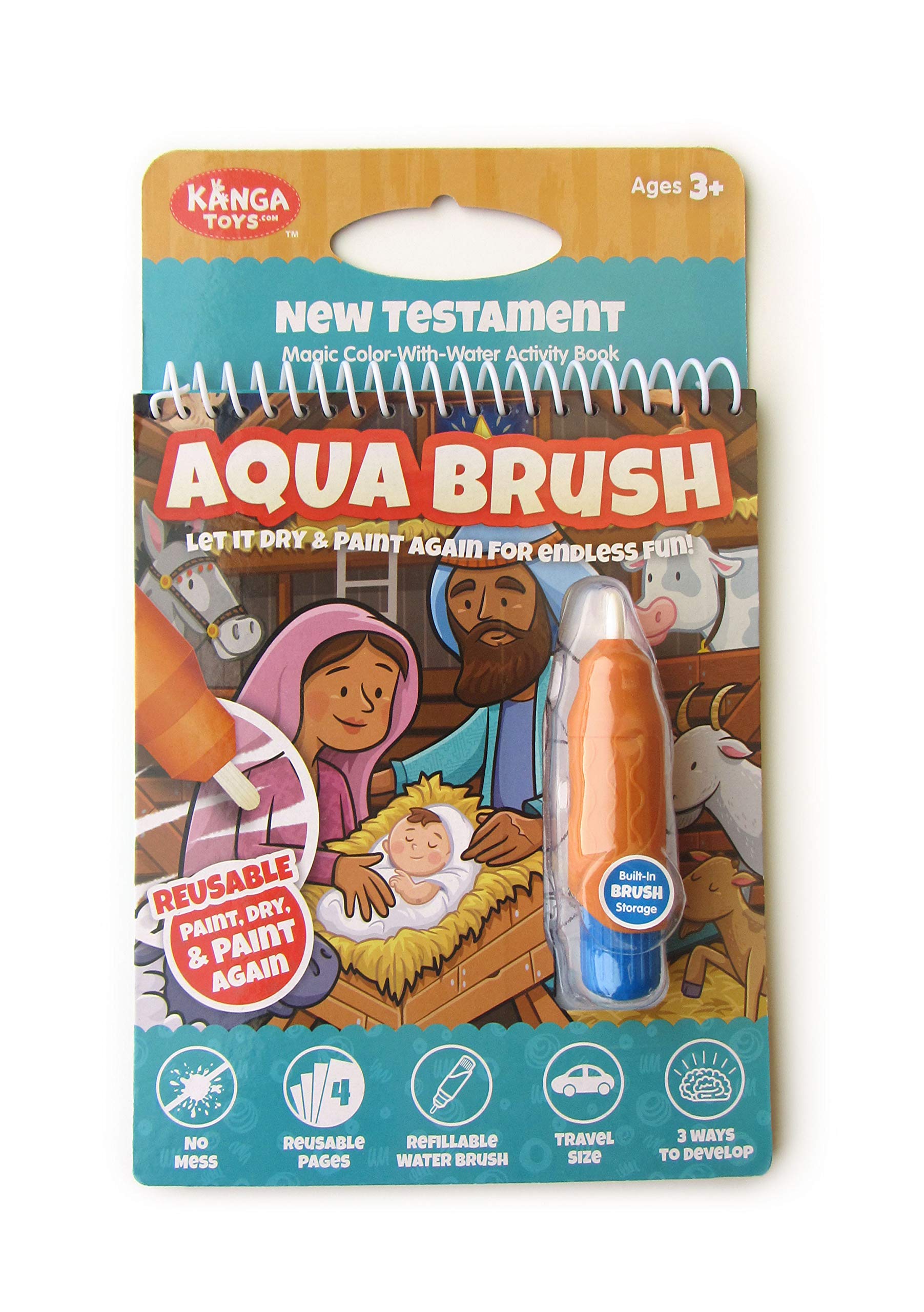 KangaToys Water Reveal coloring book cover promotes calm scripture-inspired play