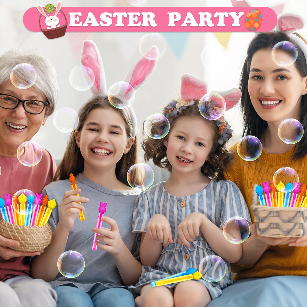 Kannove Easter Mini Bubbles four colors display showcases vibrant bubbles for games and outdoor fun.