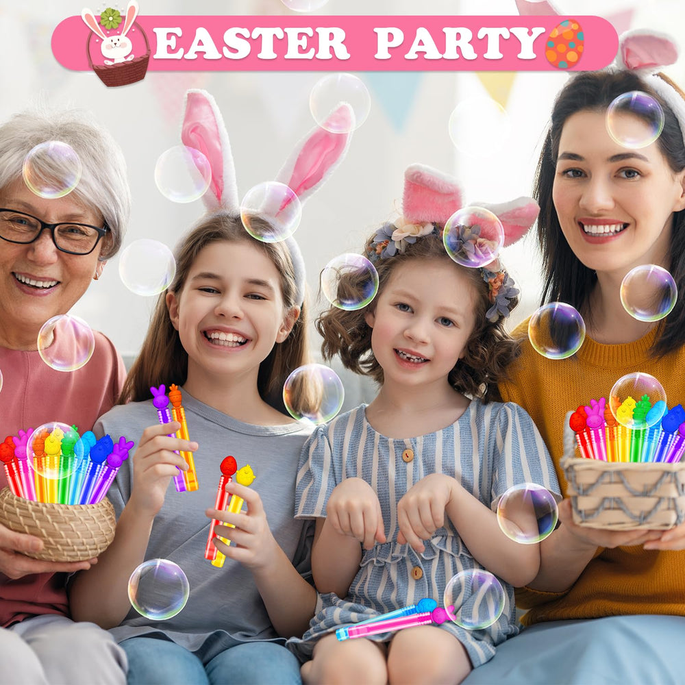 Kannove Easter mini bubbles packaging showcases a 32-pack set in four vibrant colors.