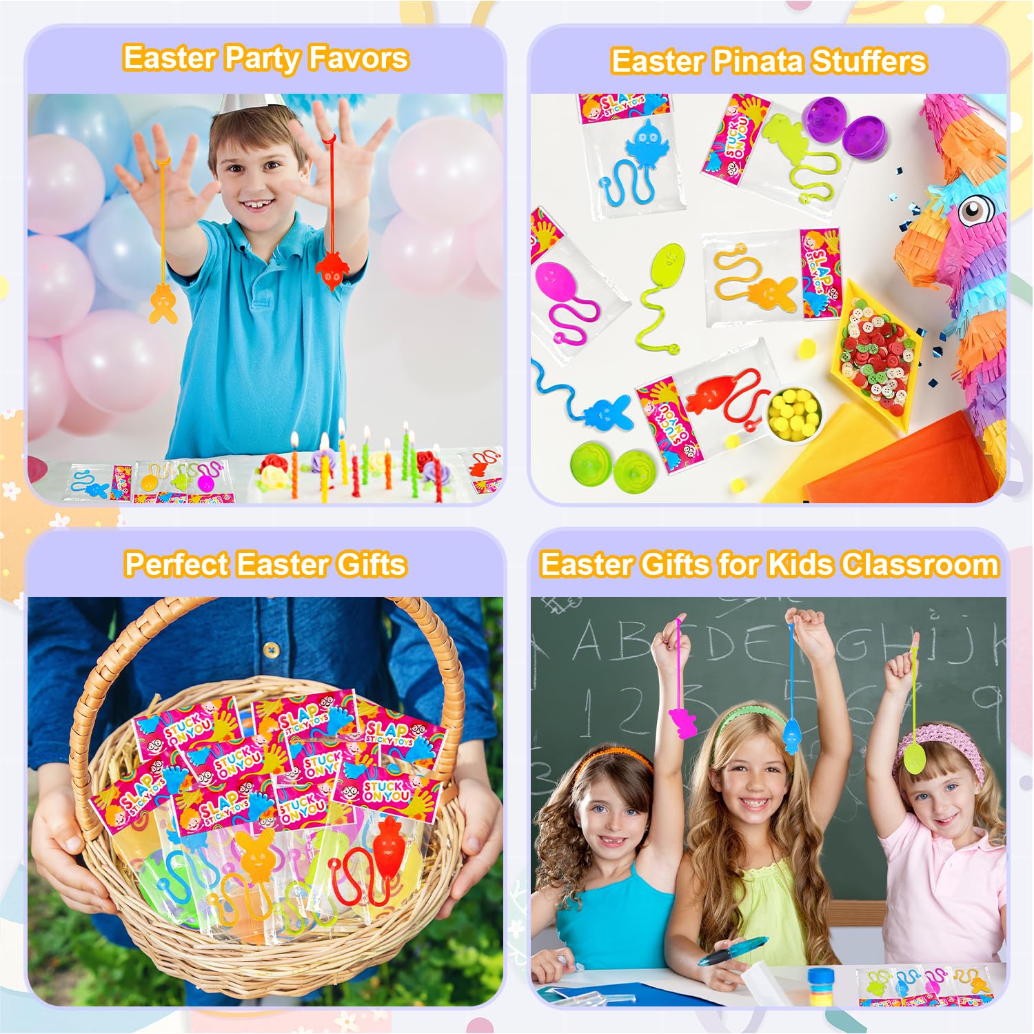 Kannove Easter Sticky Hands: 20-pack durable non-toxic kids' play.