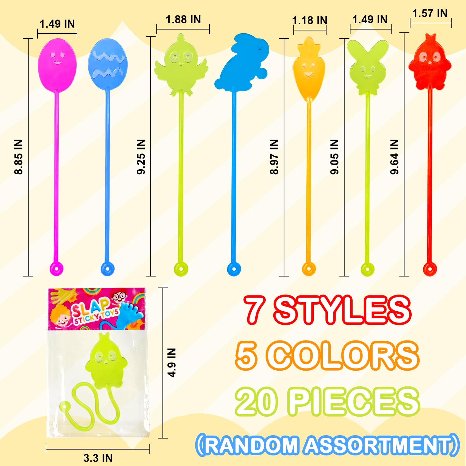Kannove Easter Sticky Hands: chick design ideal for classroom prizes and fun.