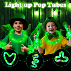 Kannove green glow sticks activation button for quick flicker, slow pulse, or steady light.