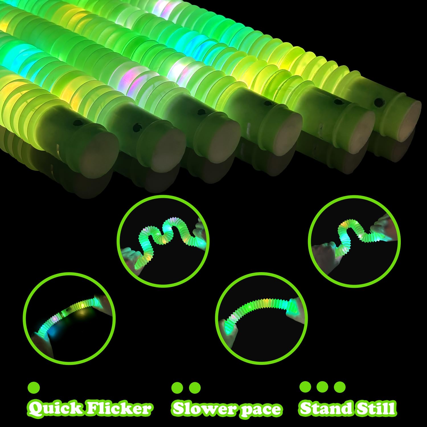 Kannove green glow sticks perfect for kids classroom treats and non candy goodies.