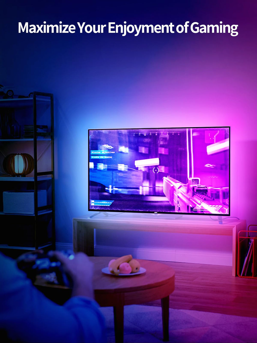 KANTUTOE lights sync with music using a built-in microphone for rhythm-driven color changes.