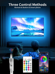 KANTUTOE RGB LED strip with 20 dynamic modes enhances mood lighting.