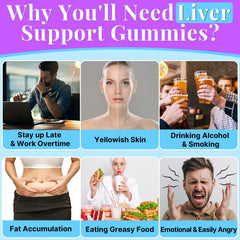 Kaourso Liver Detox Gummies label and packaging highlight vegan, gluten-free formula.