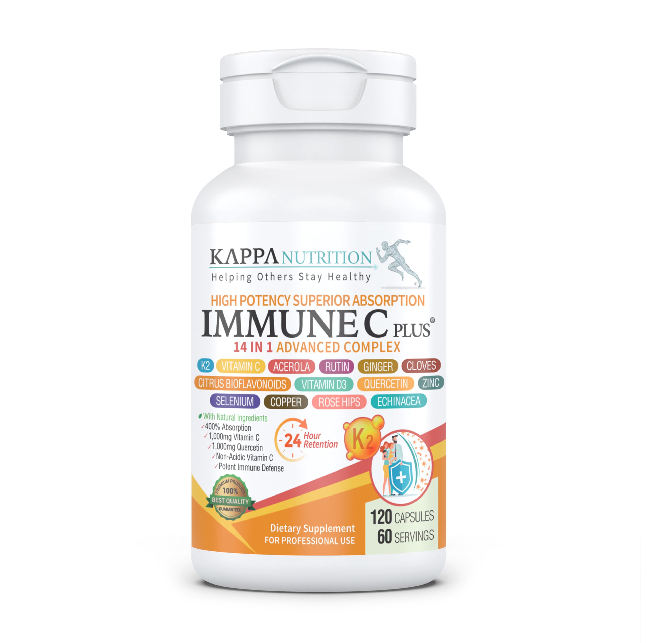 Kappa Nutrition Immune C Plus 14in1 bottle for daily immune support
