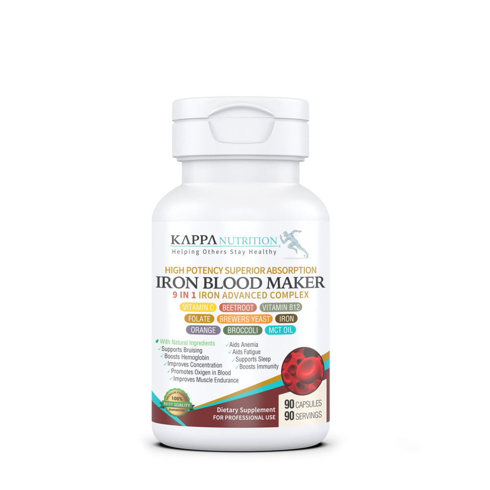 KAPPA NUTRITION Iron Blood Maker bottle — high-potency iron in easy-to-swallow capsules