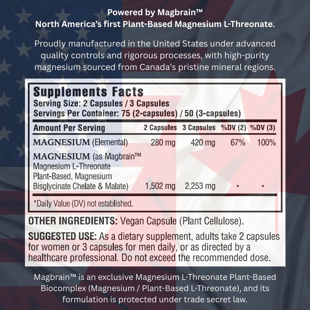 Magbrain label detail shows high-potency magnesium information.