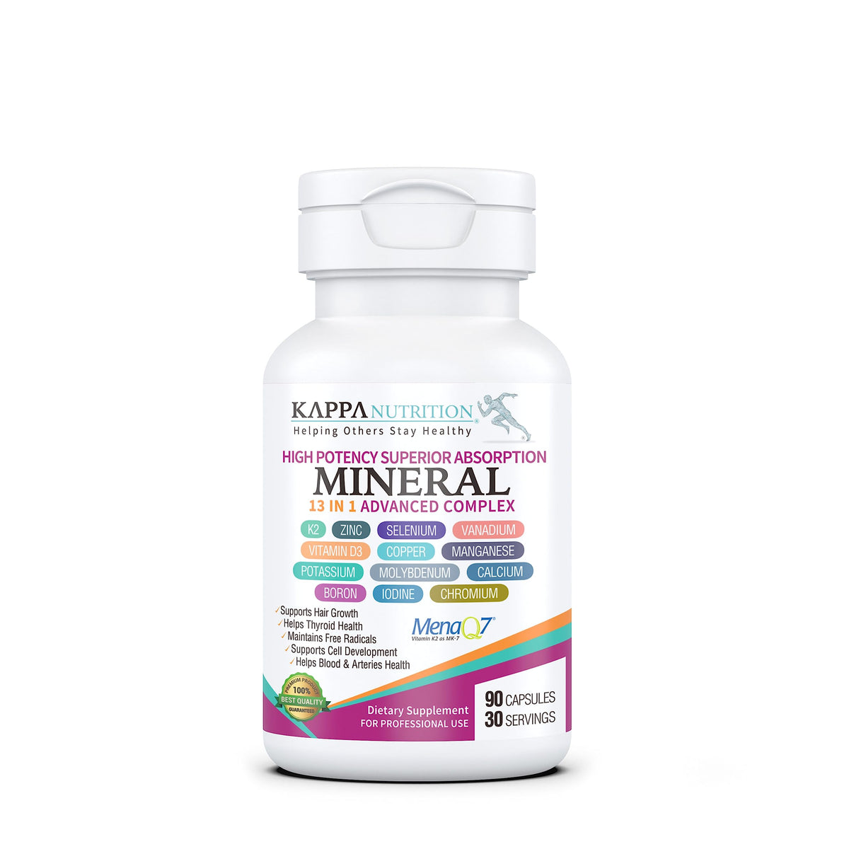 KAPPA NUTRITION Mineral 13 in 1 bottle view supports daily wellness with a complete minerals blend