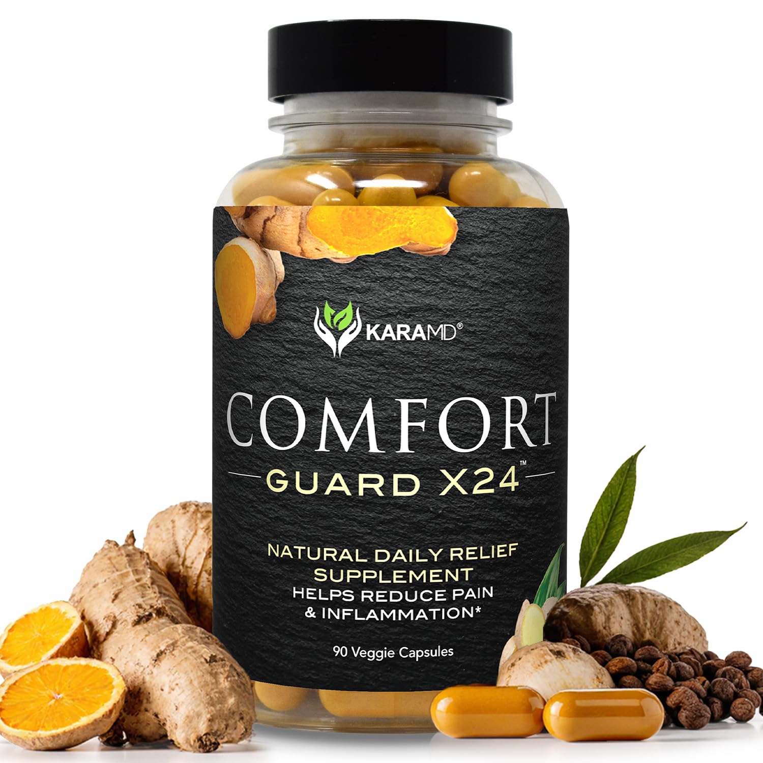KaraMD Comfort Guard X24 bottle front view highlighting daily joint support.