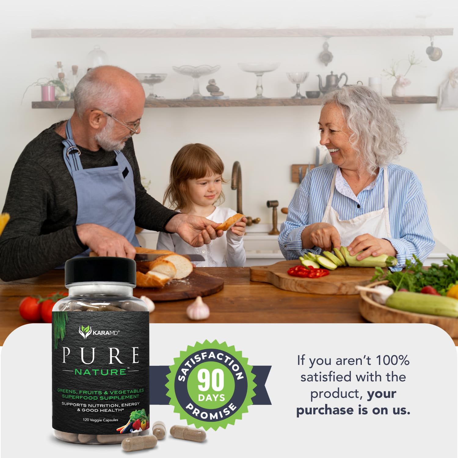 KaraMD Pure Nature daily-use powder ideal for smoothie or yogurt.