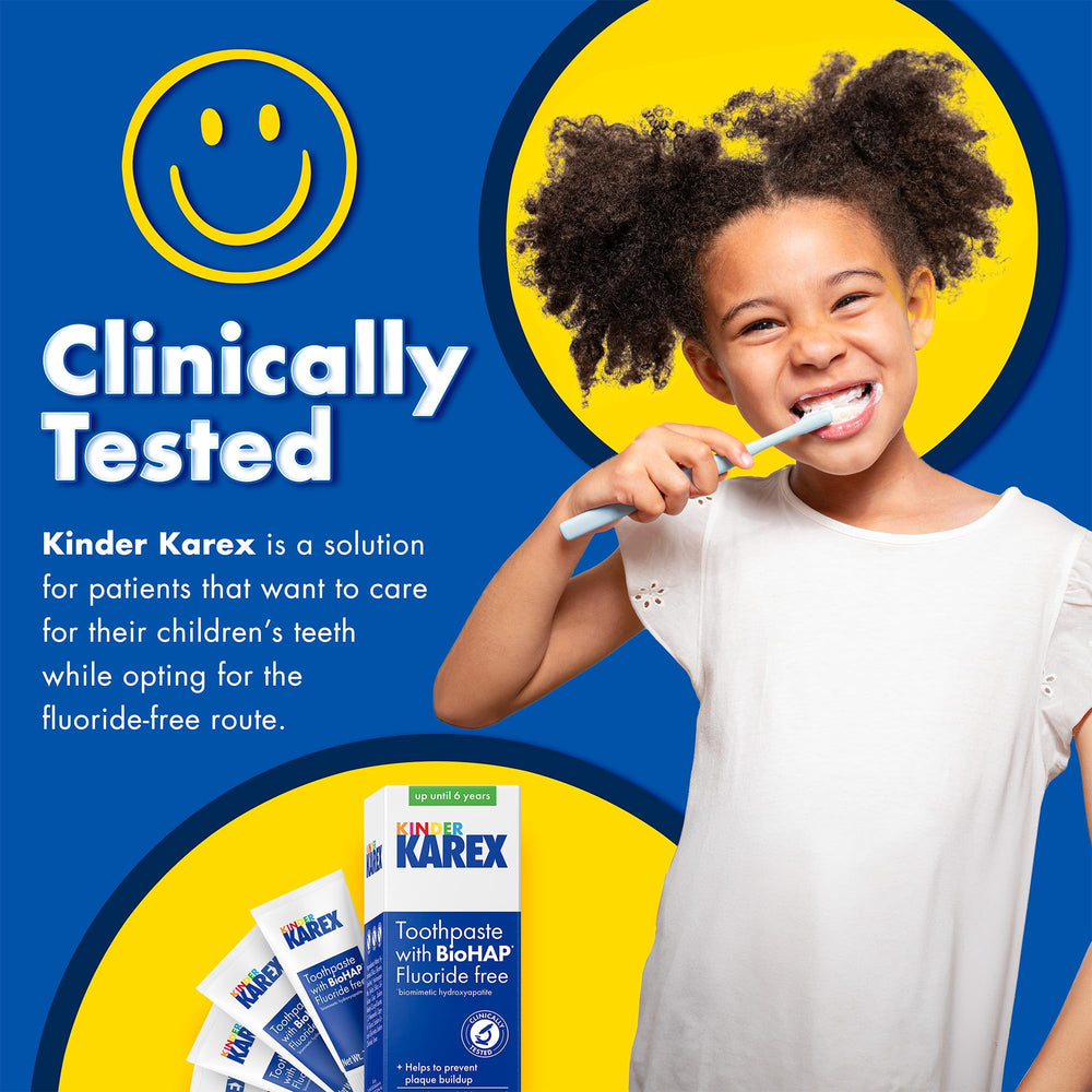 KAREX Kinder Karex toothpaste tube-back with SLS-free ingredient note.