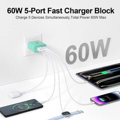 Karhood USB-C Charger Block side view showing compact footprint for a tidy desk.