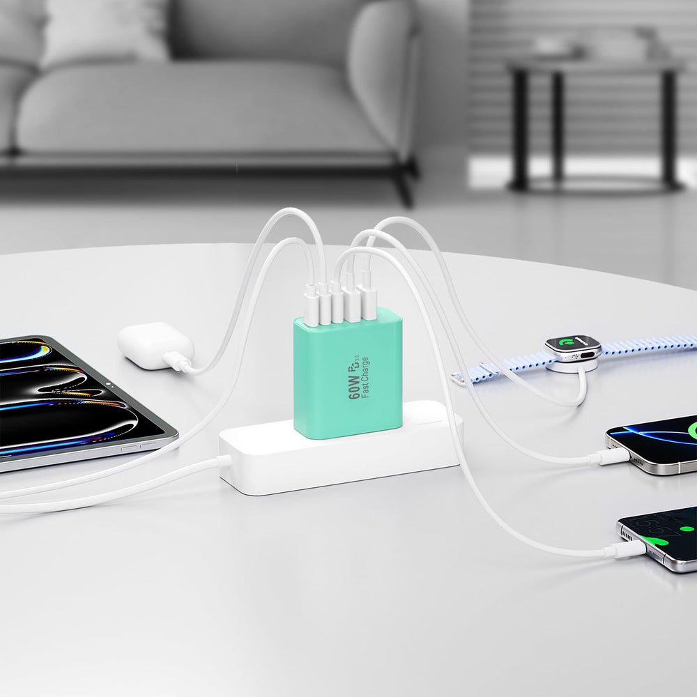 Karhood USB-C Charger Block travel-ready design compatible with many devices.