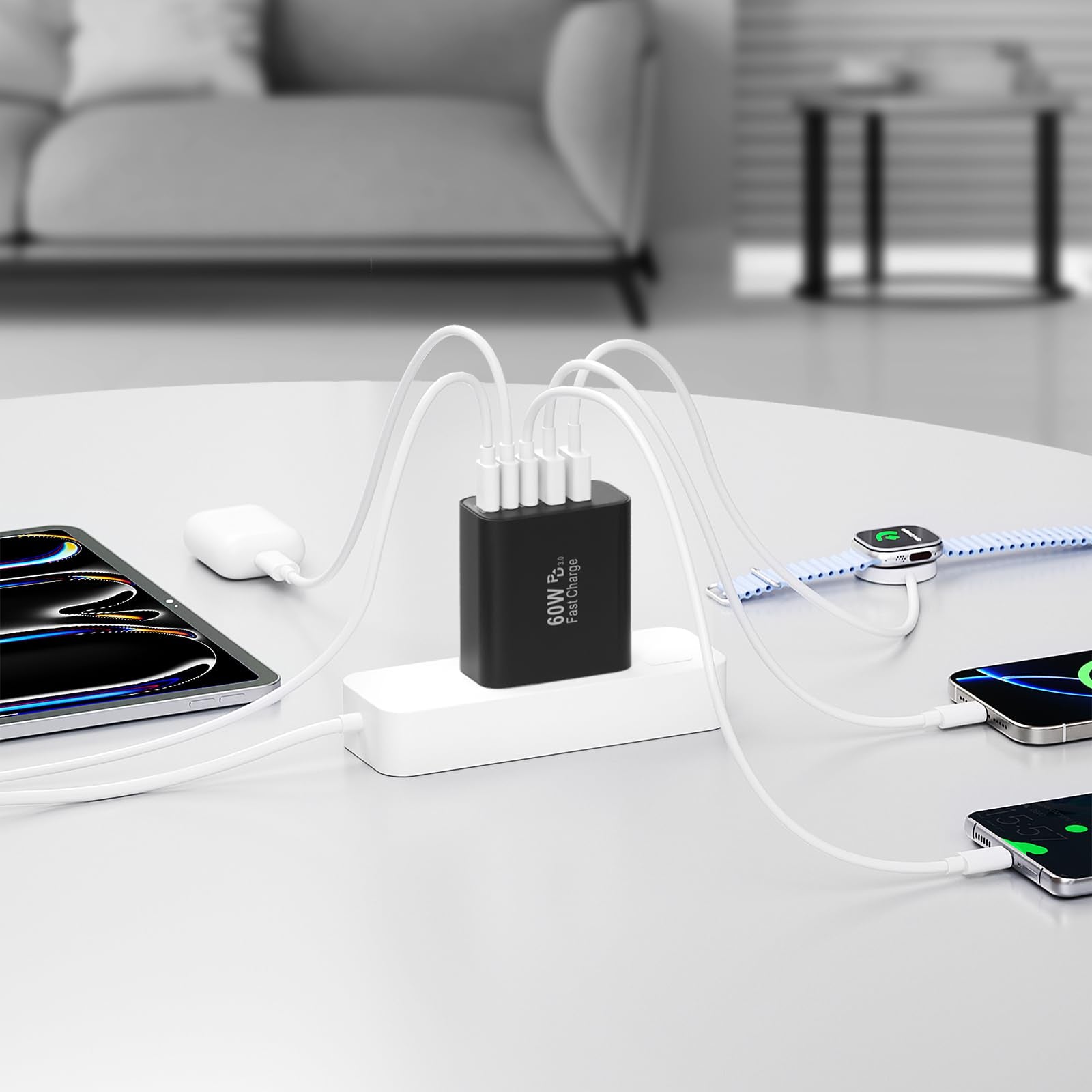 Warranty and support materials accompany the Karhood charger.