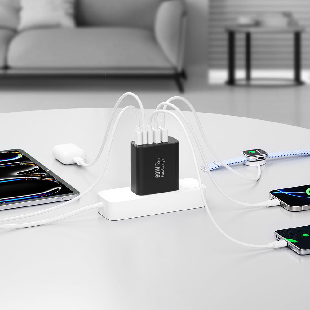 Warranty and support materials accompany the Karhood charger.