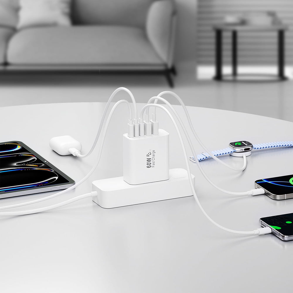 Karhood 60W 5-port charger block packaging image shows versatile kit