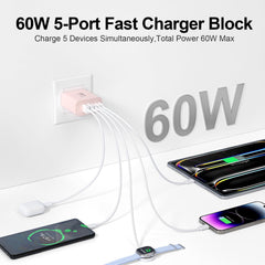 Karhood charger block front view highlights pink housing and accessible ports for easy reach