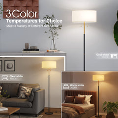 Karjoefar mid-century floor lamp features metal base for stability