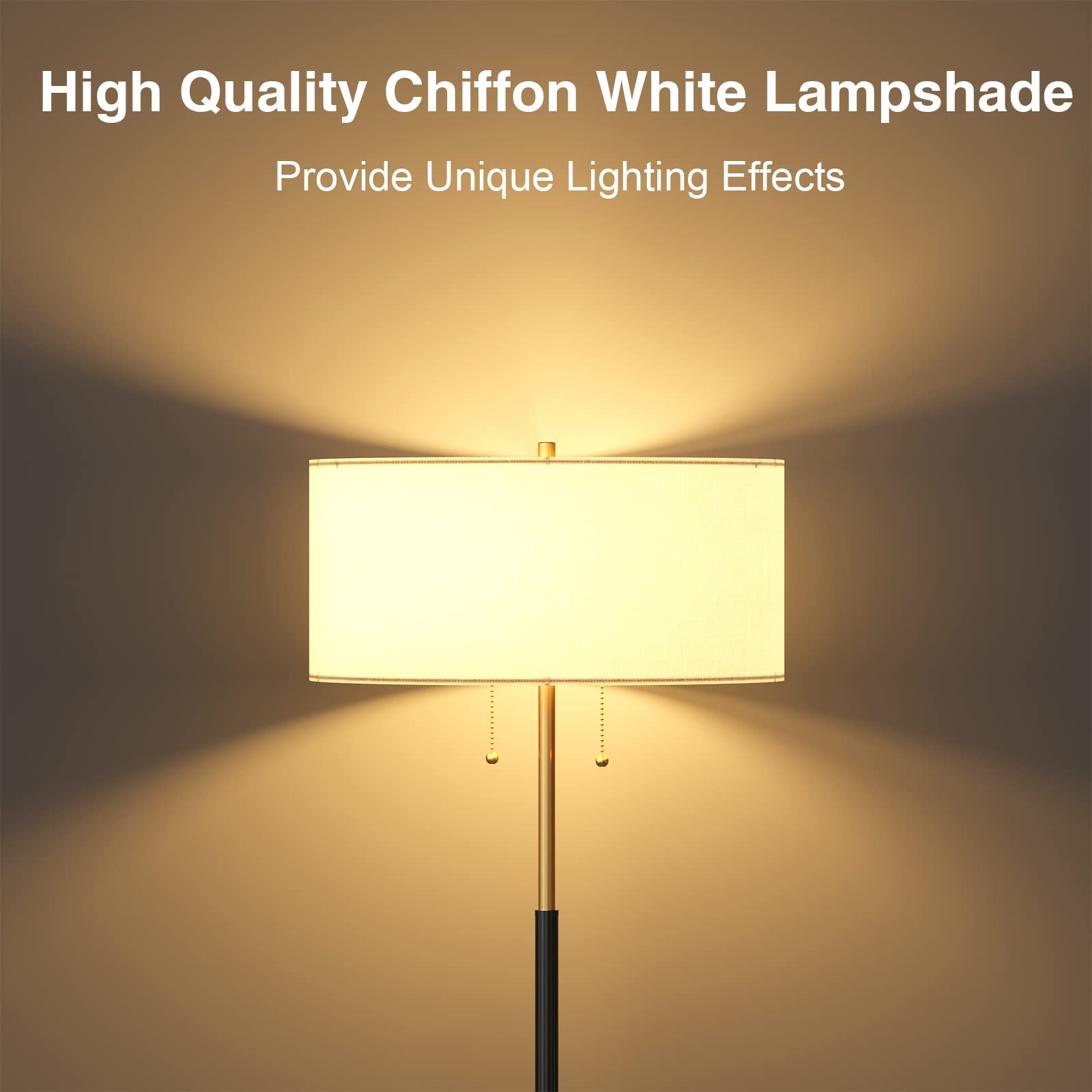 Karjoefar white linen drum shade softens glare