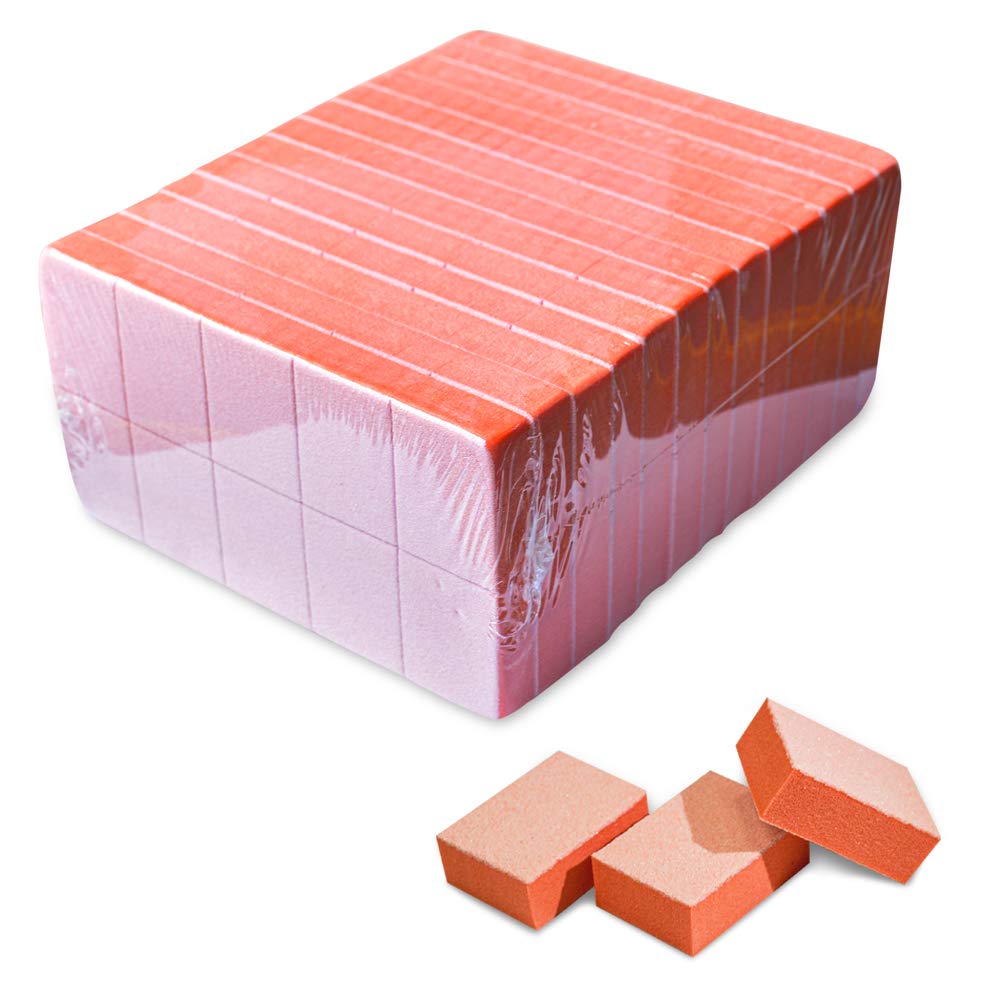 Karlash Nail Mini Orange Buffer Block side view with 80/100 grit for prep before polish