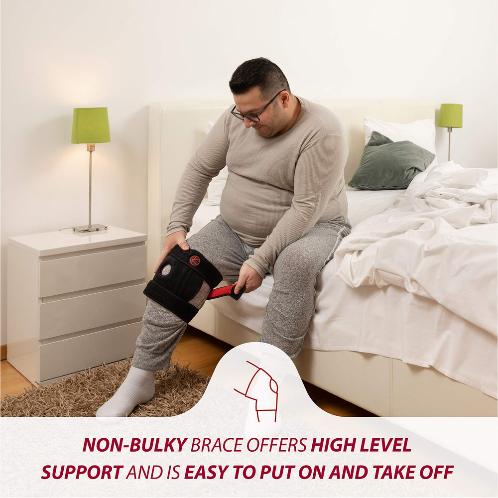 KARM plus-size knee brace easy on-off design with adjustable straps