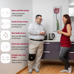 KARM plus-size knee brace stays in place for all-day wear