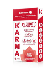 Karma Probiotic Hydration 6-pack display shows convenient daily support