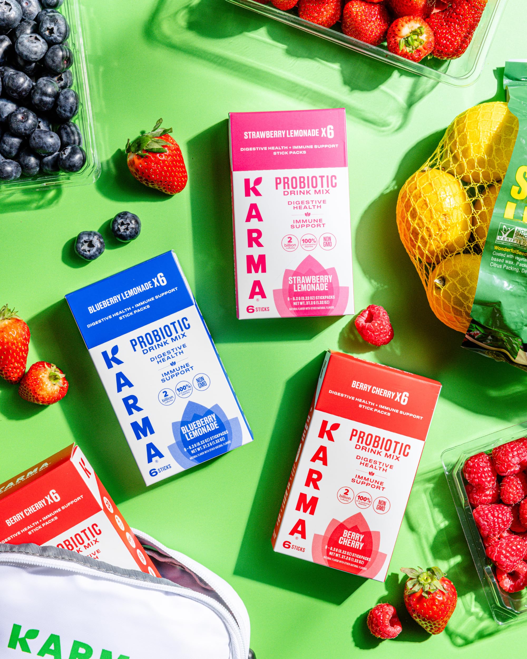 Karma Probiotic Hydration low-calorie option at 20 calories per serving