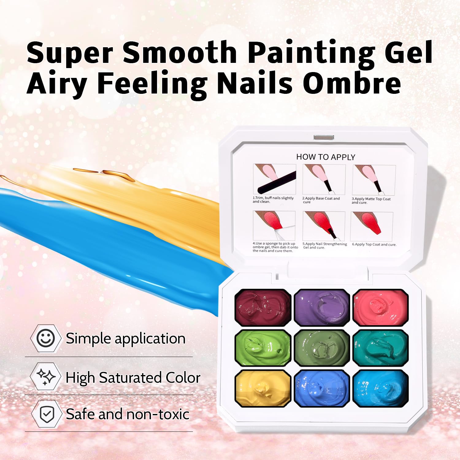 Karroy painting gel supports brushes and dots for nail art