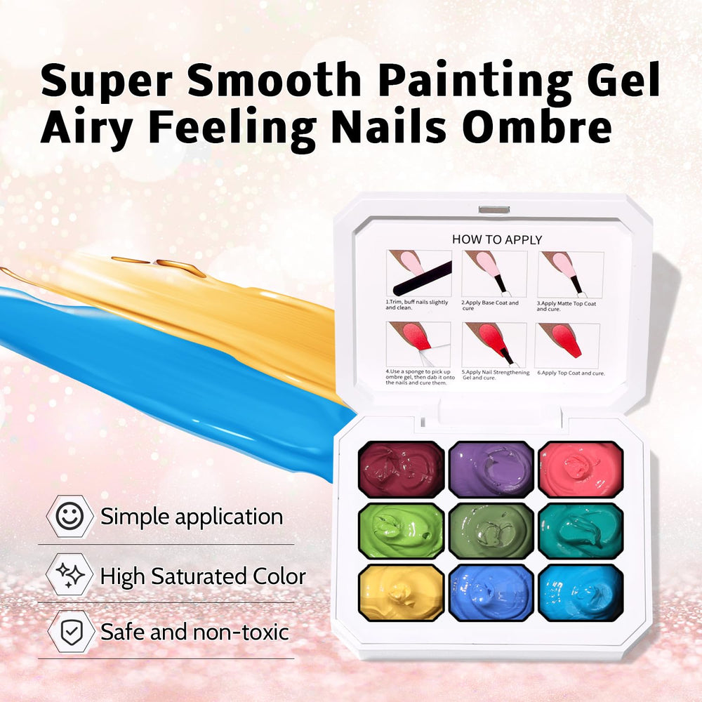 Karroy painting gel supports brushes and dots for nail art