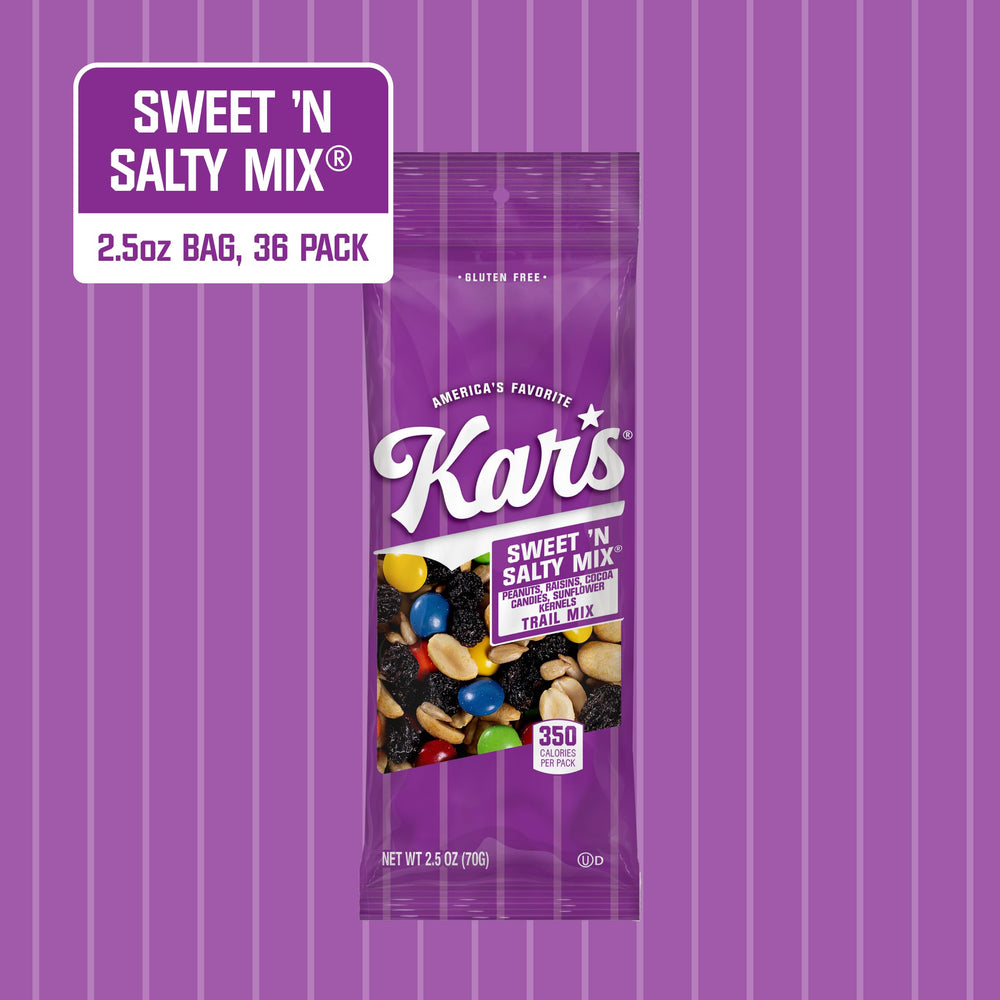 Kar's Nuts Sweet 'N Salty Trail Mix 2.5oz pouch ready for lunchboxes and busy days