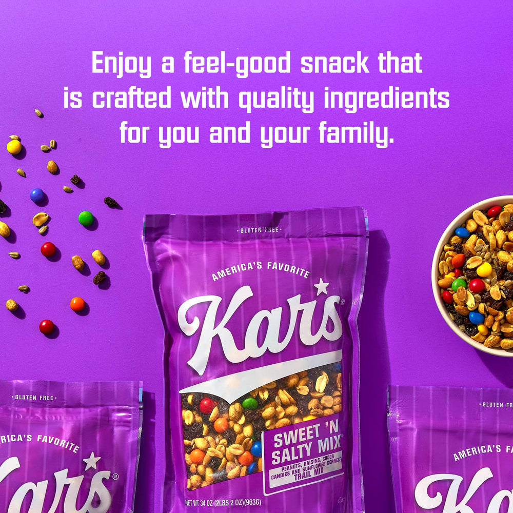 Kar's Nuts Sweet 'N Salty Trail Mix on-the-go snack offers a balanced flavor profile