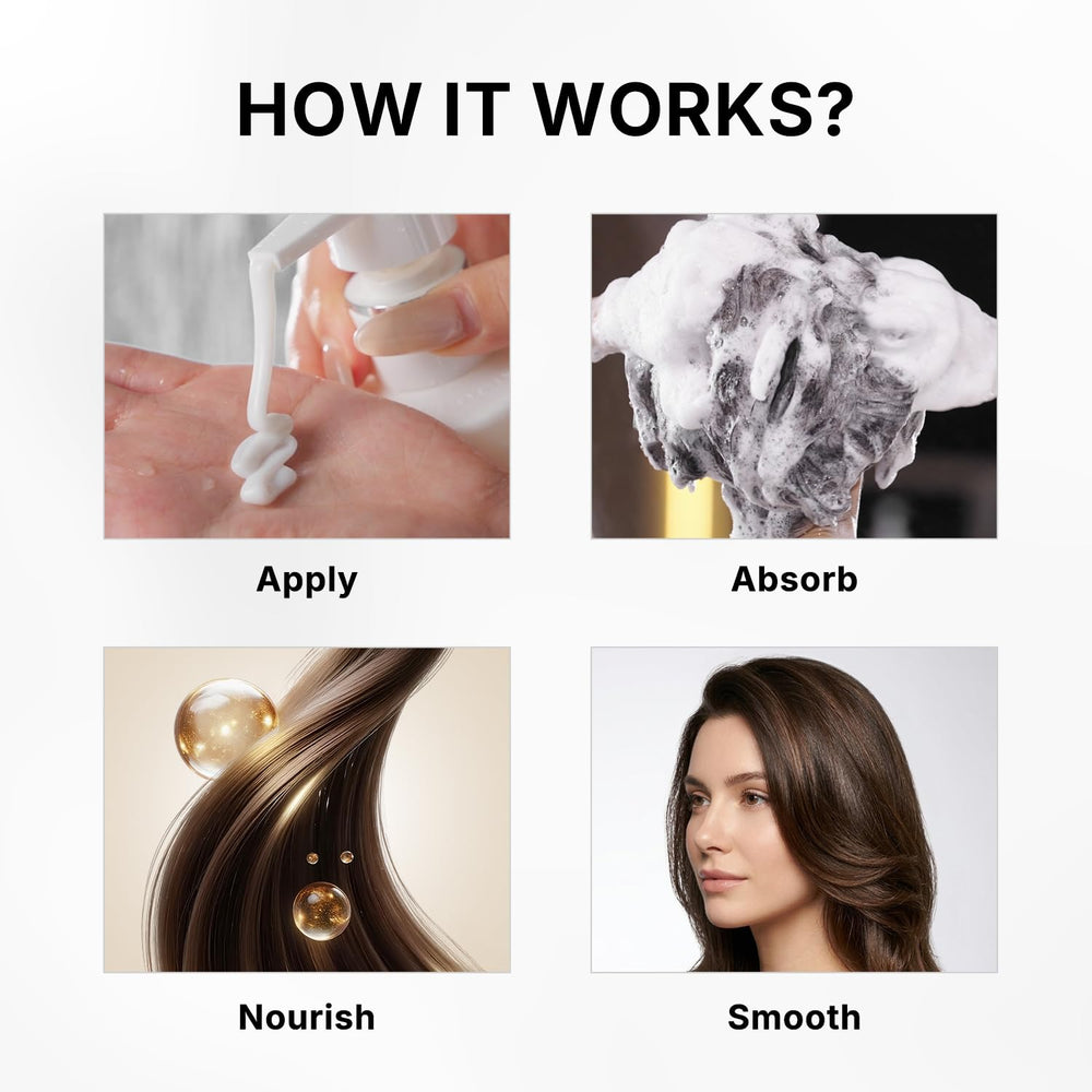 Karseell Argan Oil Shampoo on dry hair demonstrates hydration and natural shine.