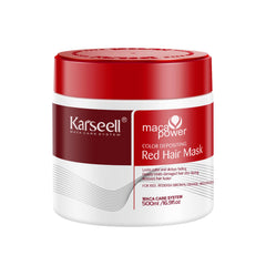 Karseell Color Depositing Conditioner bottle close-up showing vibrant red tones for color maintenance