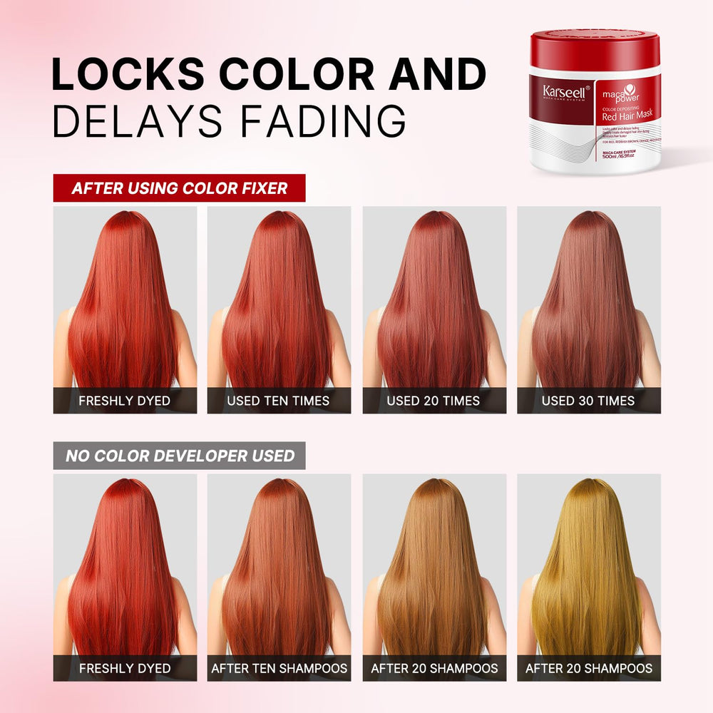 Karseell packaging and jar close-up emphasizing vibrant red shade