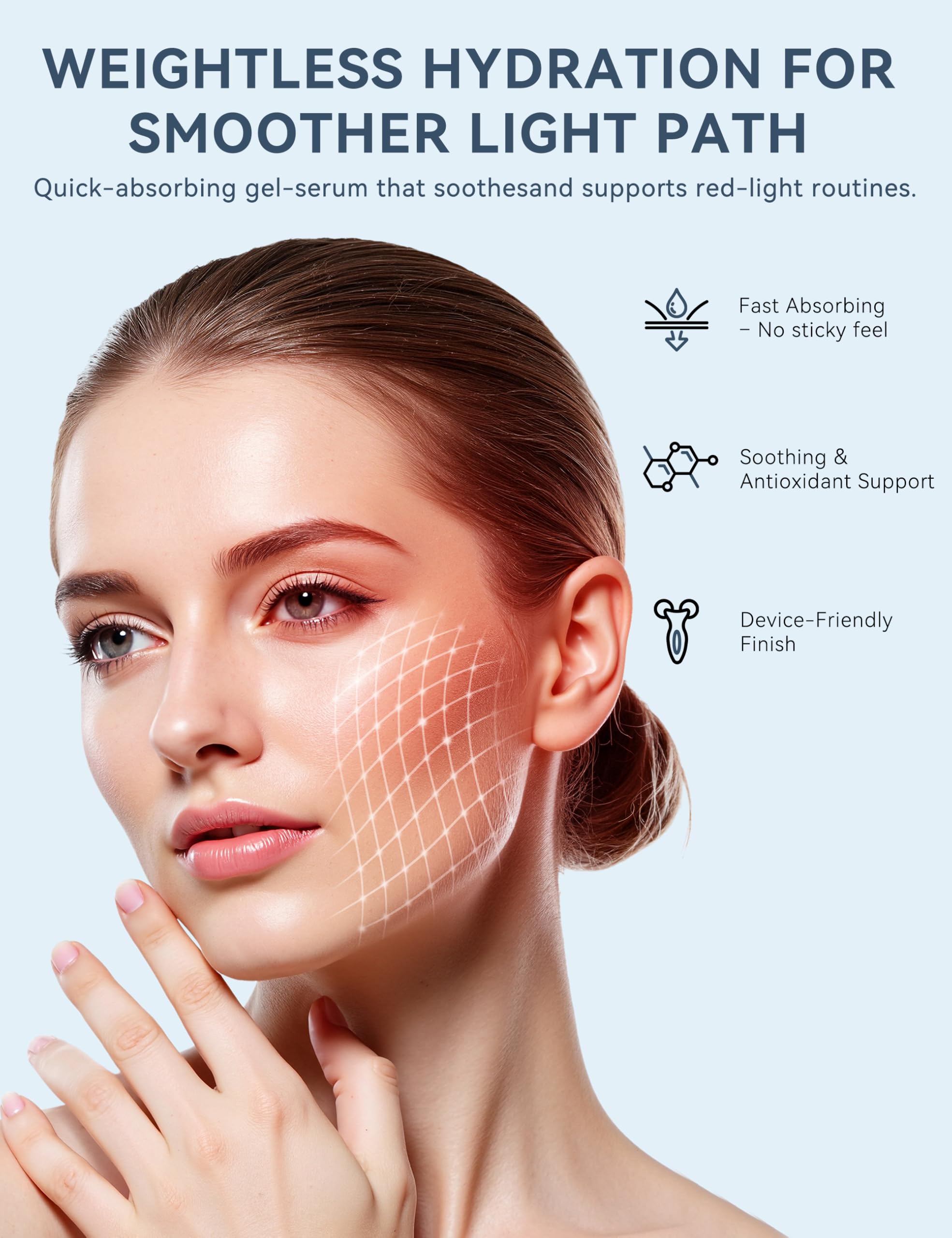 KARUNO Hydration-boost serum demonstrated during facial device routines.
