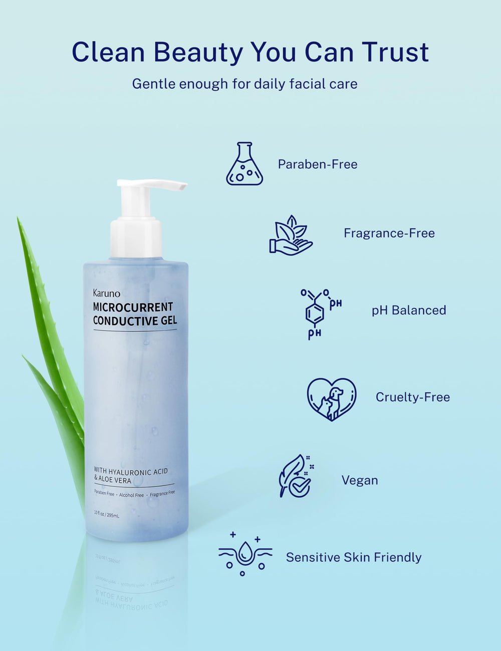 KARUNO skin-safe conductive gel suitable for sensitive skin and daily use