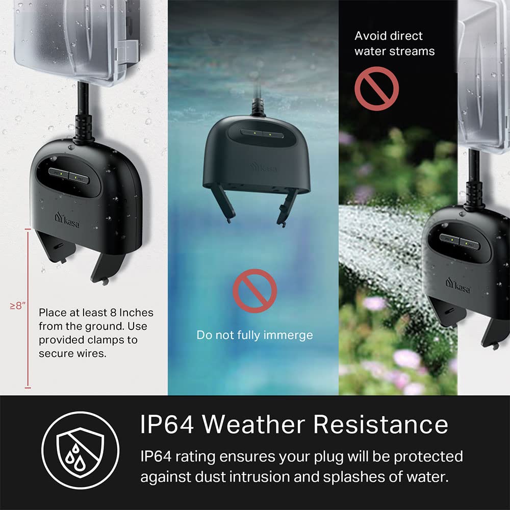 Kasa EP40A dual-outlet outdoor smart plug model label.