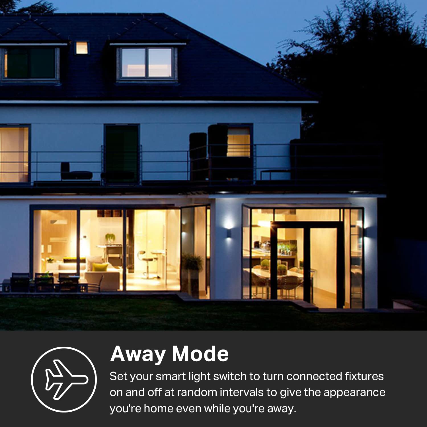 Kasa KS200P3 away mode adds randomness to lighting for added security.