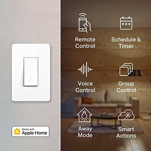 Kasa KS200P3 voice control enables hands-free lighting with Siri, Alexa and Google.