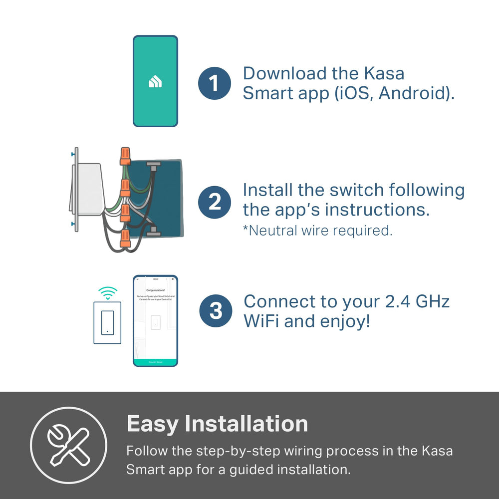 Kasa HS200-BL neutral wire required for installation.